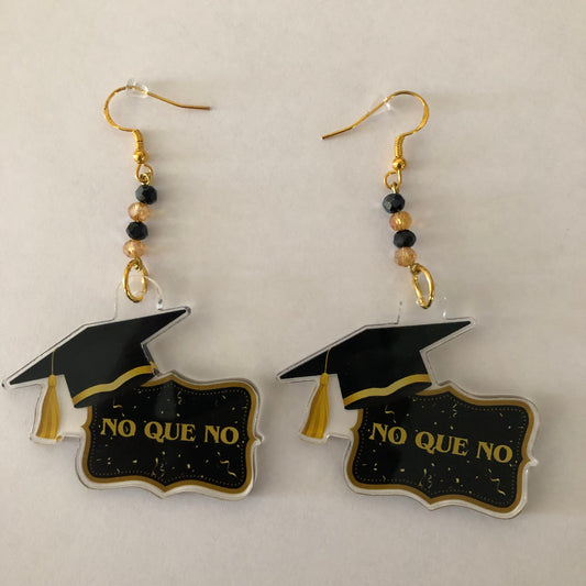 Class of 2025 No Que No Graduate earrings