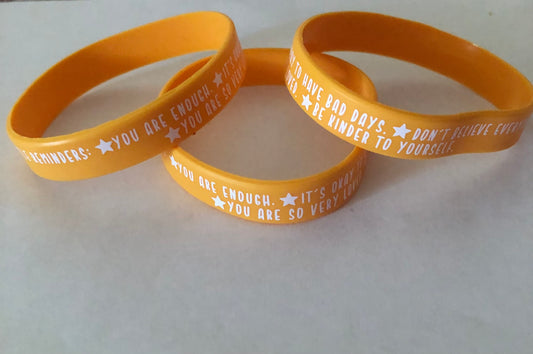 Mental health reminders bracelet Rubber band bracelet with positive affirmations