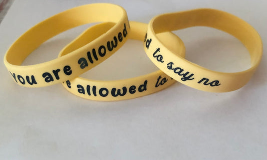 You are allowed to say no bracelet Rubber band bracelet with positive affirmation