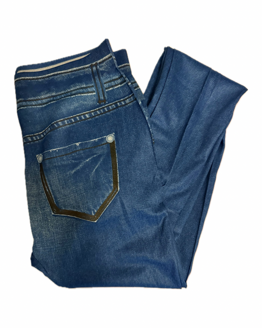 Solid Color Vintage Leggings Stretchy Ladies False Jeans Jeggings Soft Fake Denim Yoga Women Pants Dropship