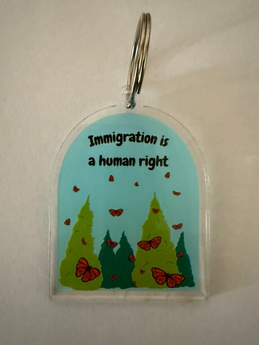 Immigration is a human right keychain