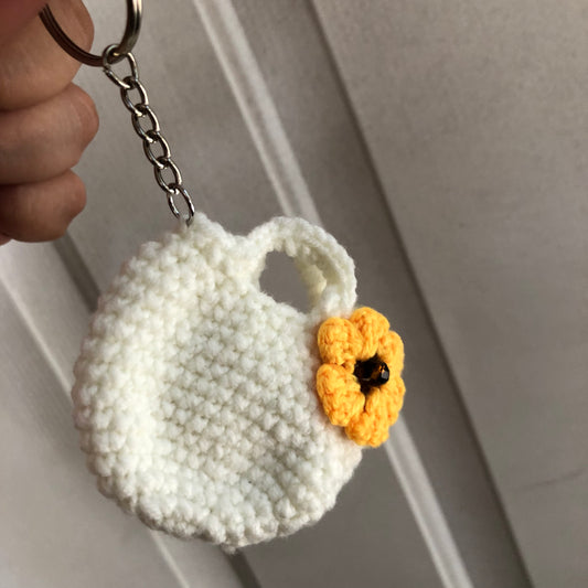 Crochet handbag keychain