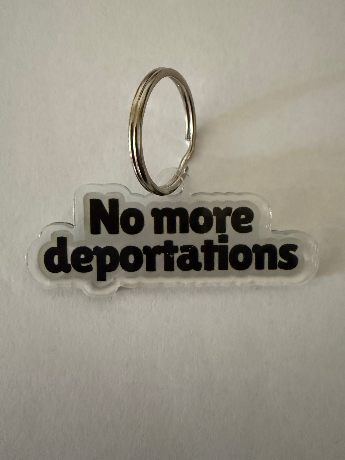 No more deportations keychain