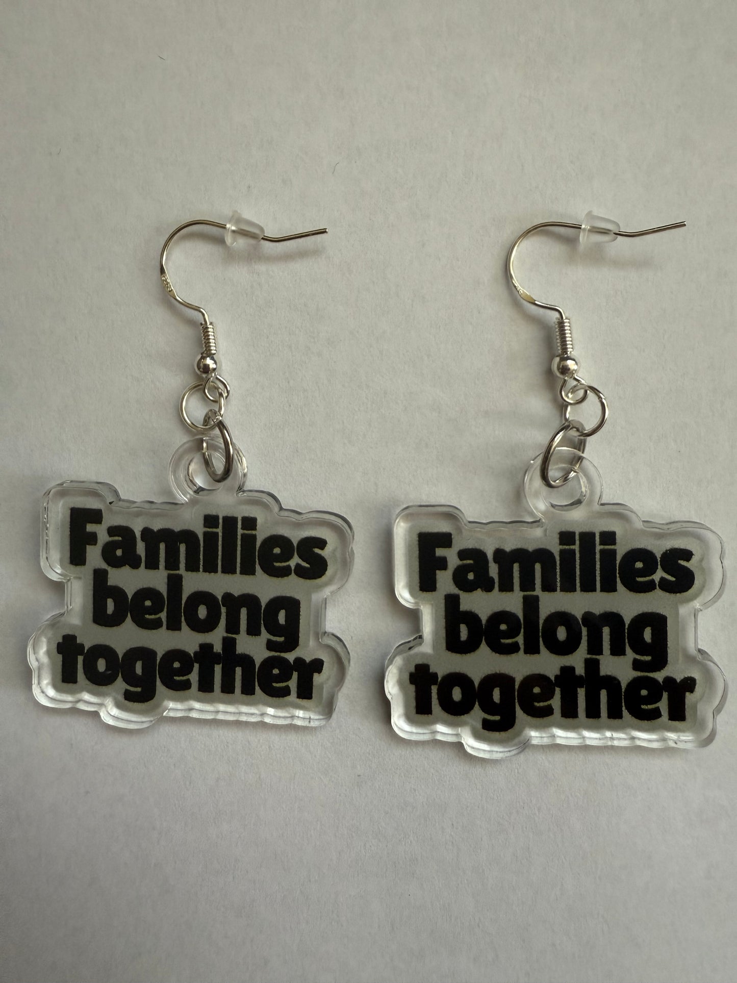 Families belong together earrings