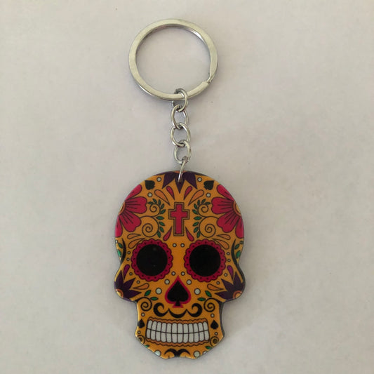 Día de Muertos Mexican skull Calavera keychain