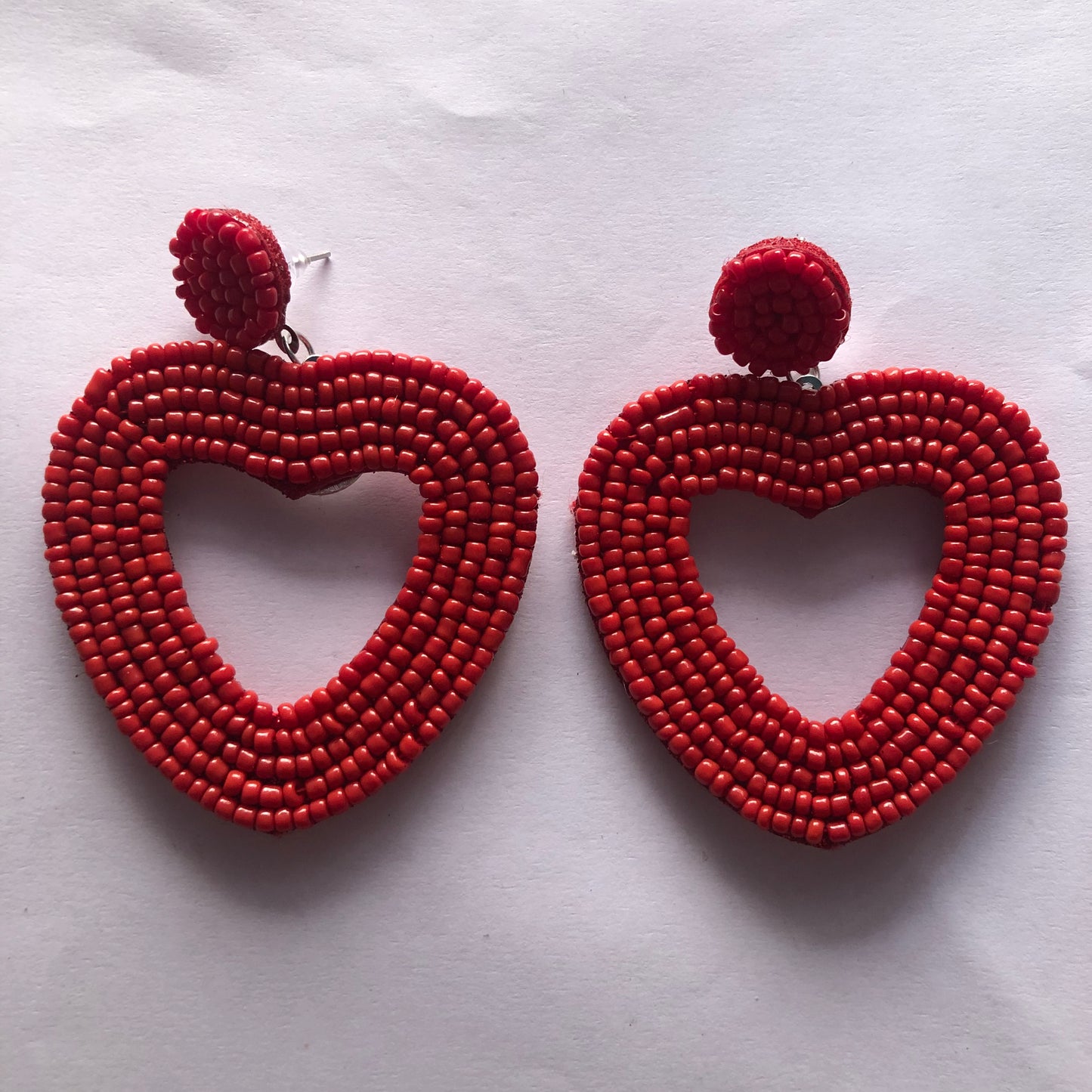 Valentine’s Day heart-shaped earrings