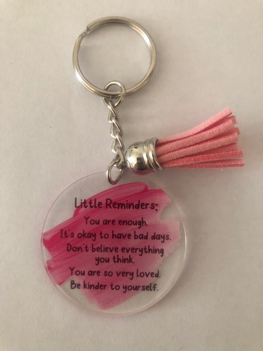 Mental health reminders keychain