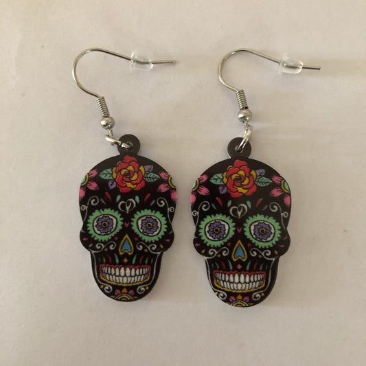 Día De Muertos Skull Calavera Earrings