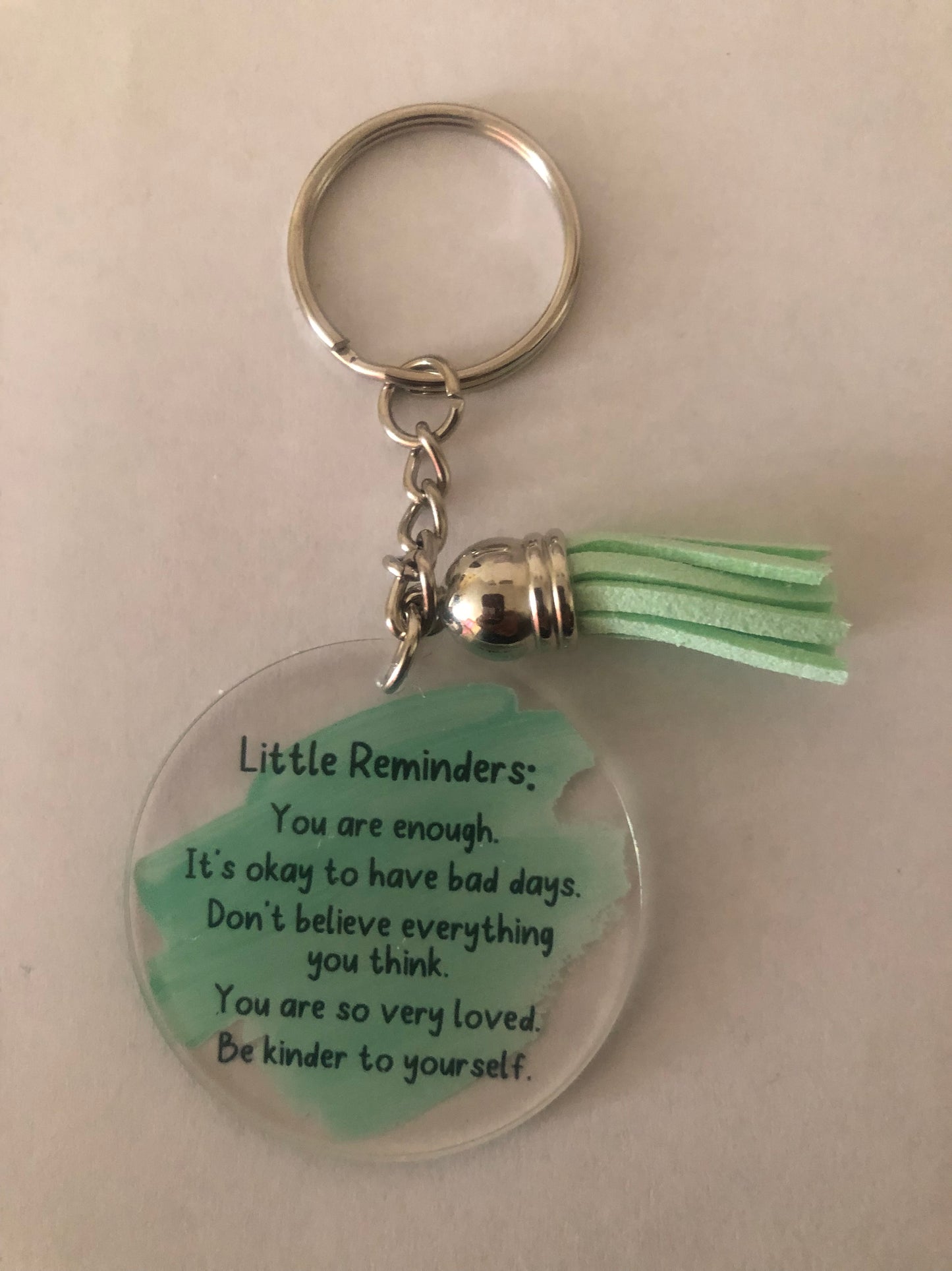 Mental health reminders keychain
