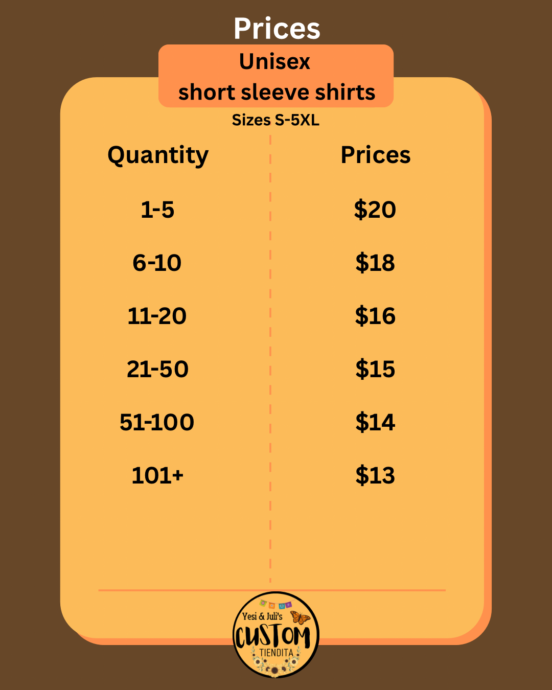 Custom Unisex Short Sleeve Shirts Sizes S-5XL with DTF Transfers