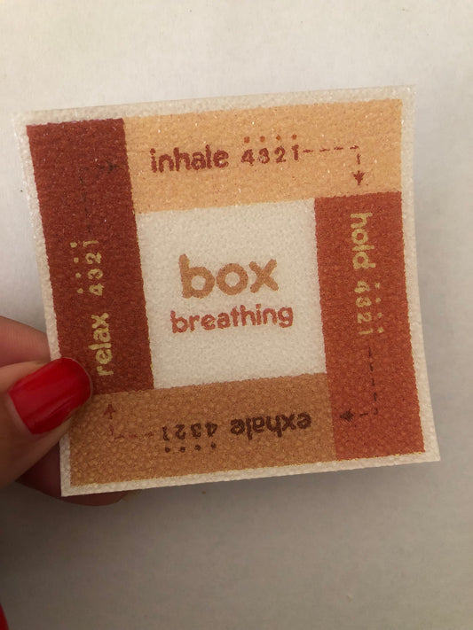 Box breathing sensory sticker for anxiety relief