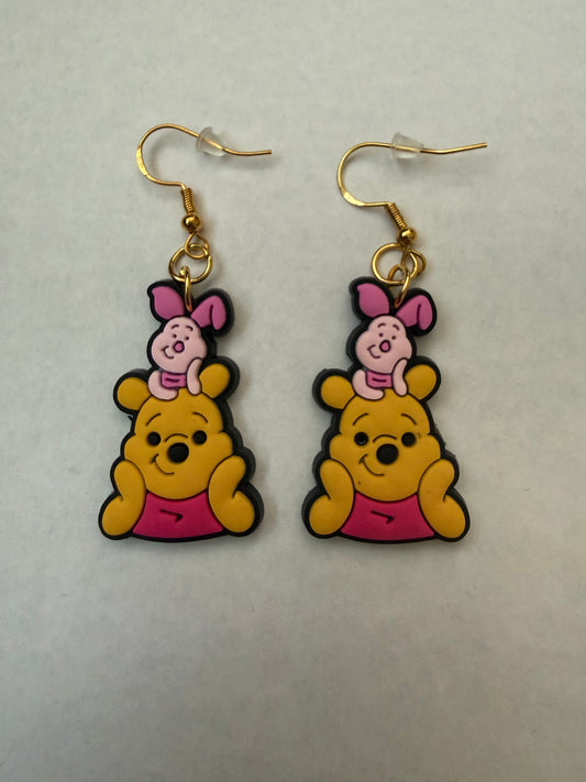 Winnie the Pooh and Piglet earrings