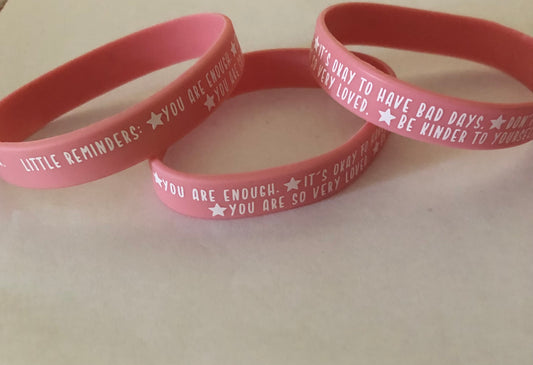 Mental health reminders bracelet Rubber band bracelet with positive affirmations