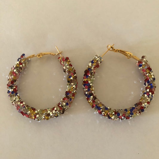Beaded hoop earrings