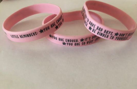 Mental health reminders bracelet Rubber band bracelet with positive affirmations