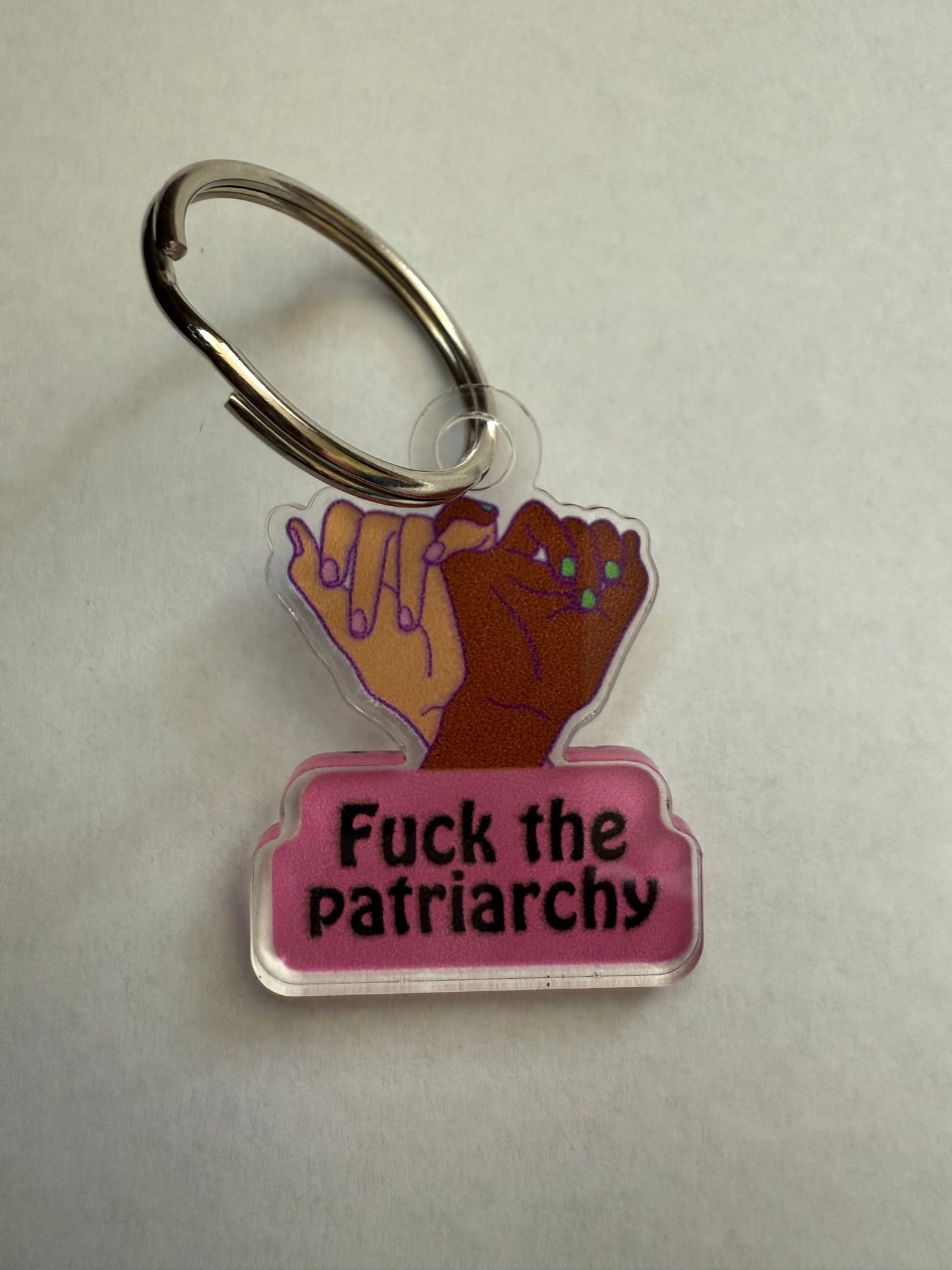 Fuck the patriarchy keychain