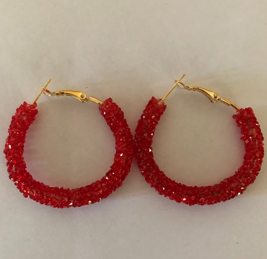 Beaded hoop earrings