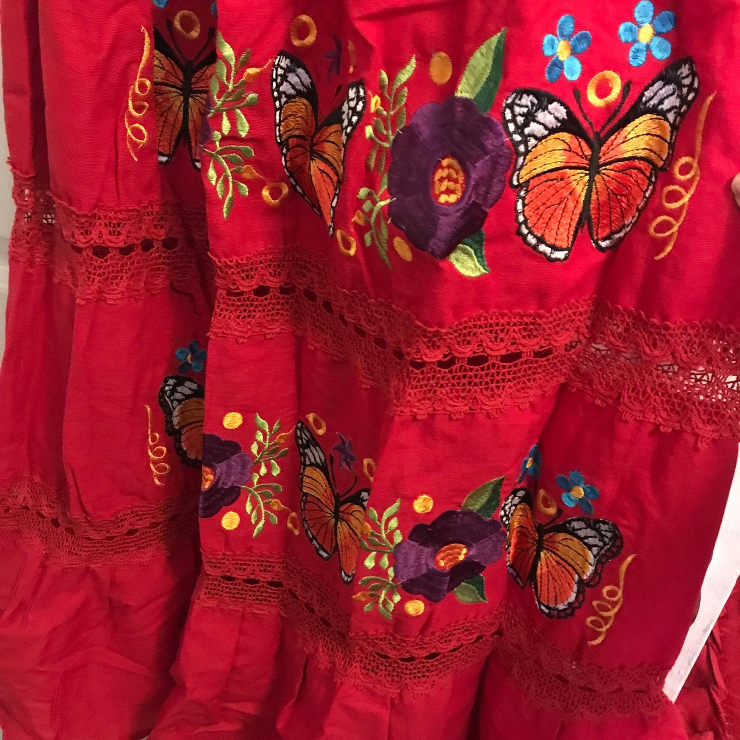 Mexican embroidered dress off the shoulder Vestido bordado mexicano