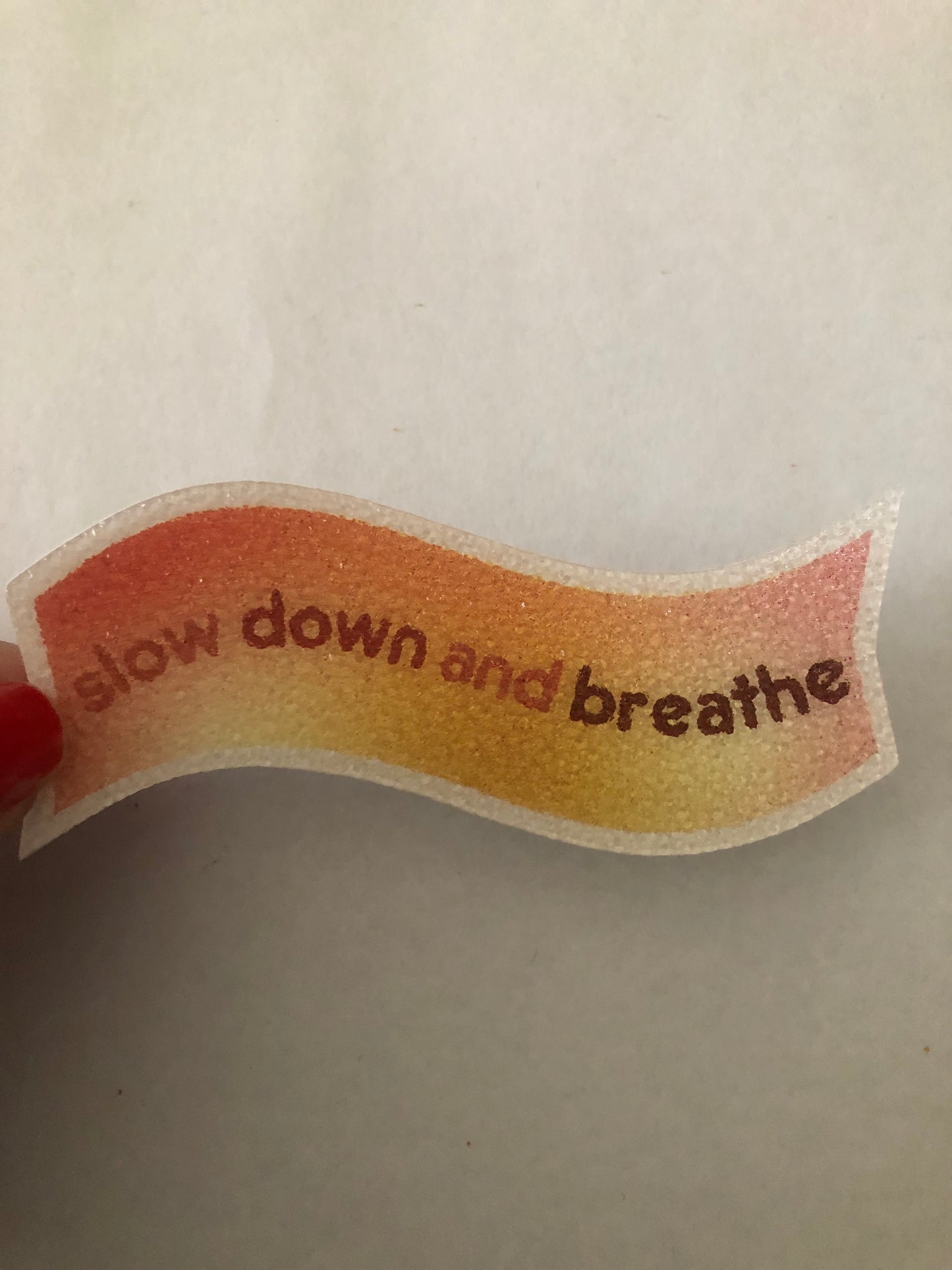 Slow down and breathe sensory sticker for anxiety relief
