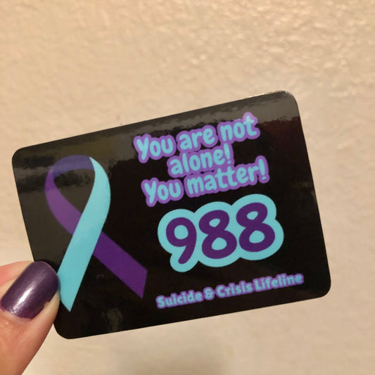 988 Suicide & Crisis lifeline sticker