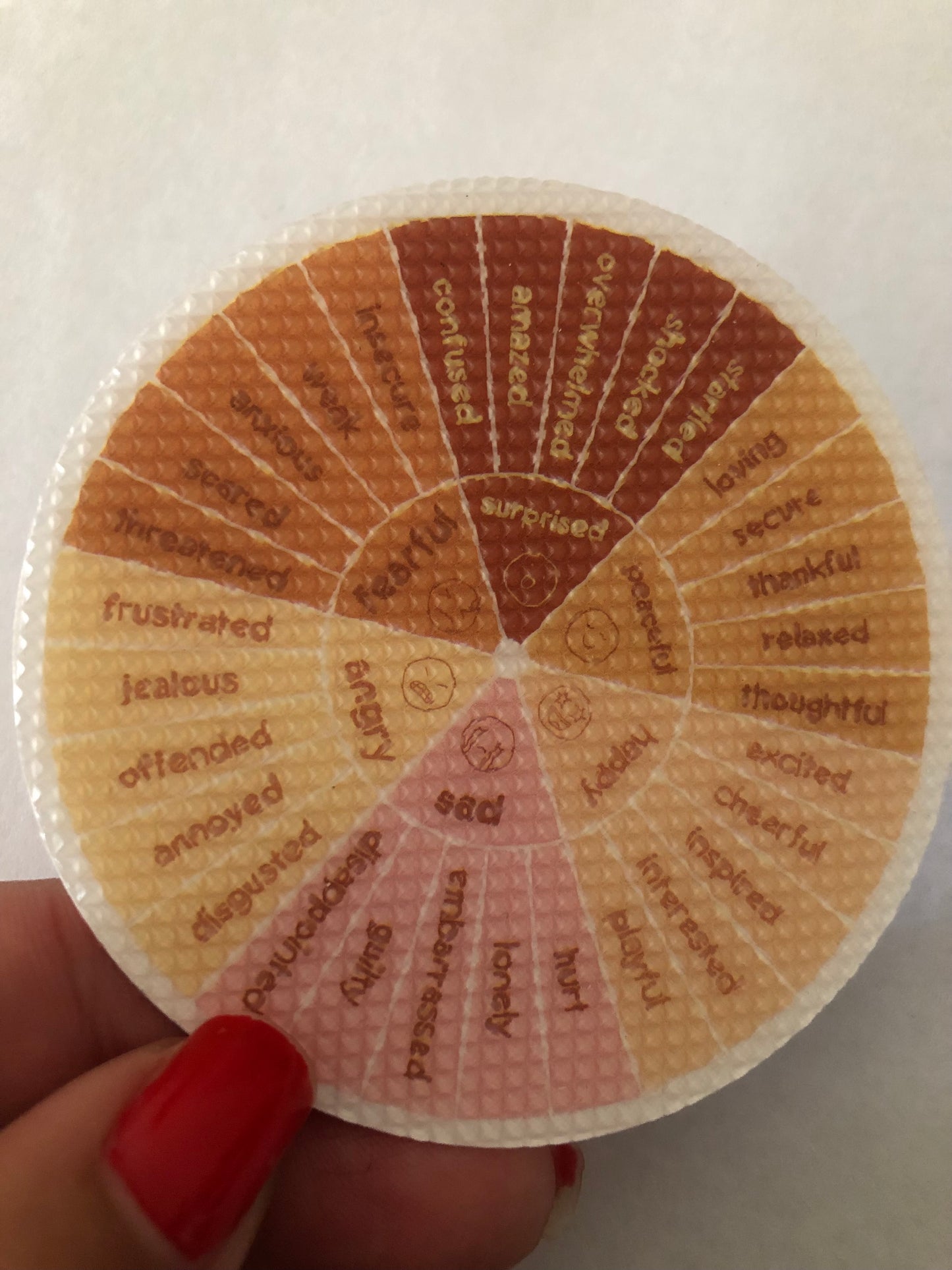 Emotion wheel sensory sticker for anxiety relief