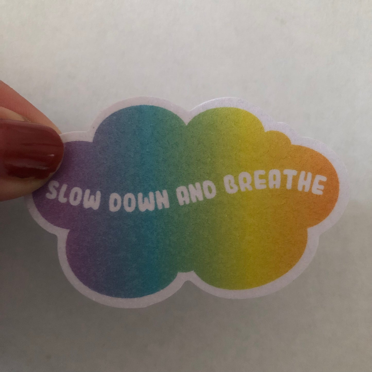 Slow down and breathe sensory sticker for anxiety relief
