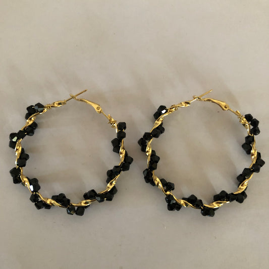 Beaded hoop earrings