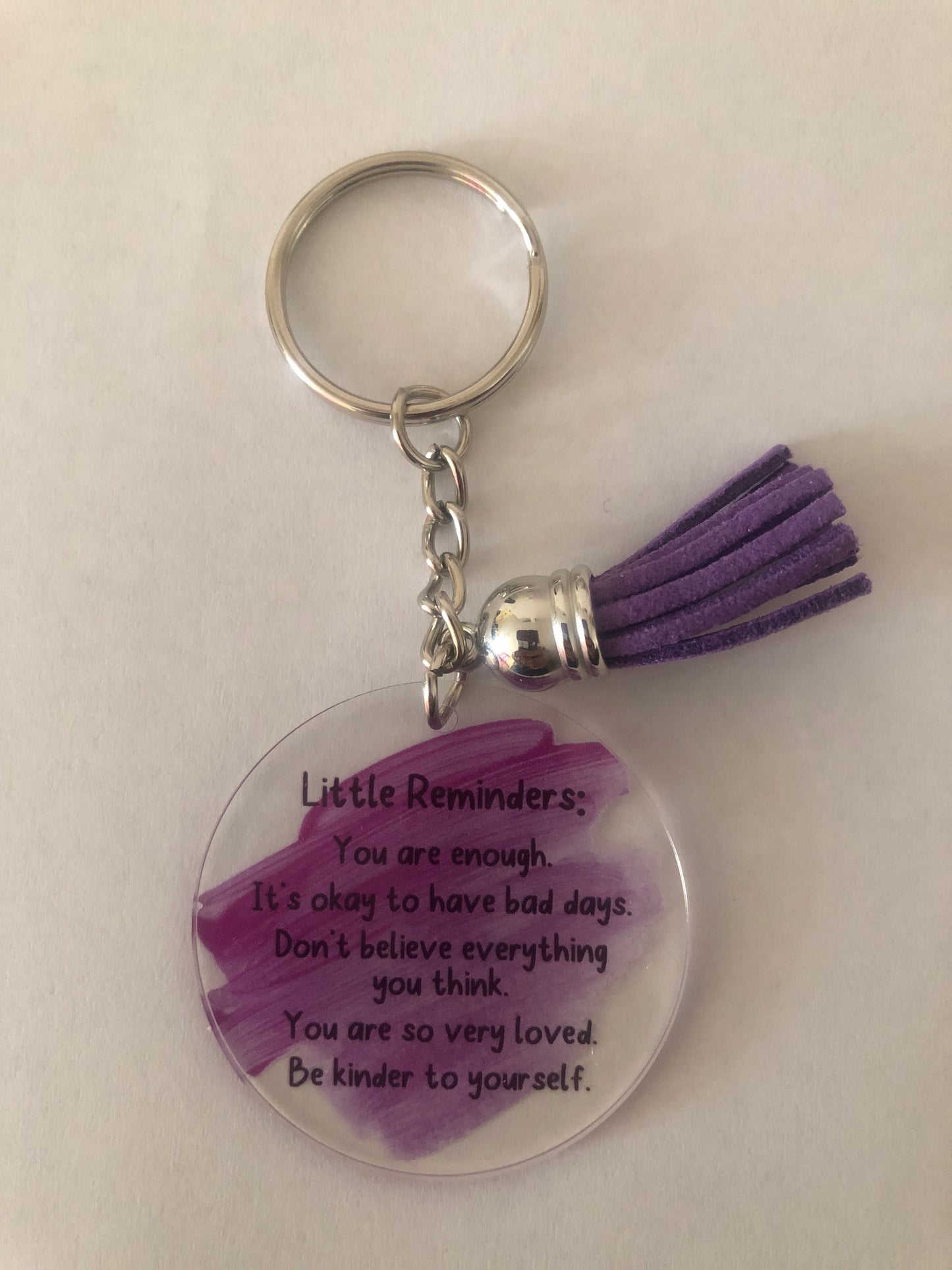 Mental health reminders keychain