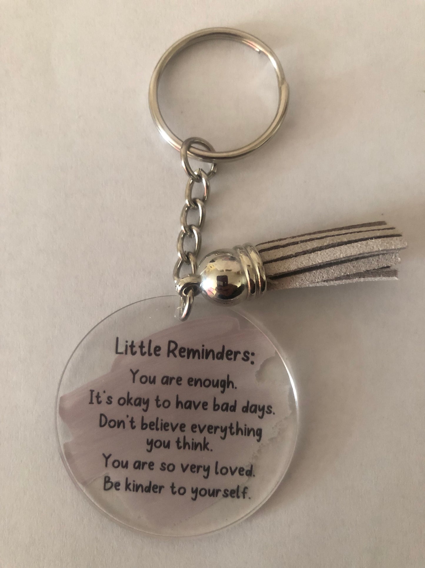 Mental health reminders keychain