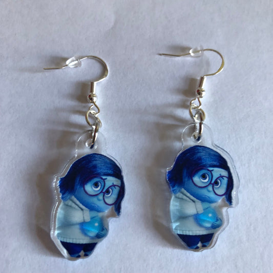 Sadness Inside Out 2 Emotion Character Earrings
