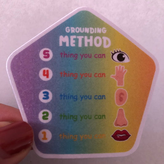 Grounding Method sensory sticker for anxiety relief