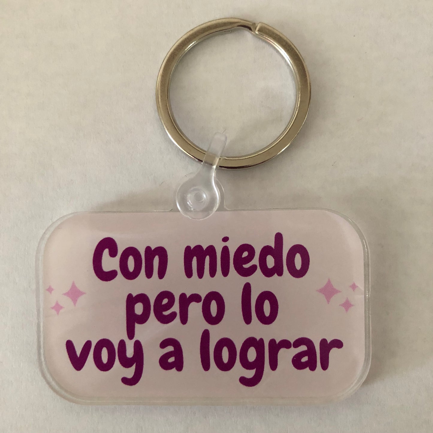 Con miedo pero lo voy a lograr keychain