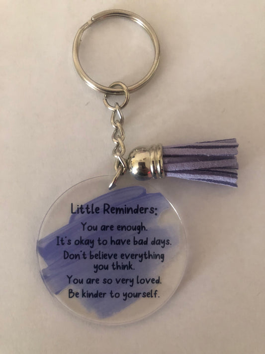 Mental health reminders keychain