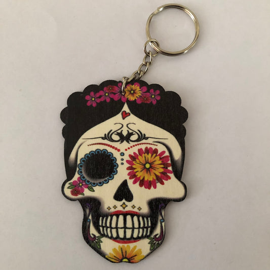 Día de Muertos Mexican skull Calavera keychain