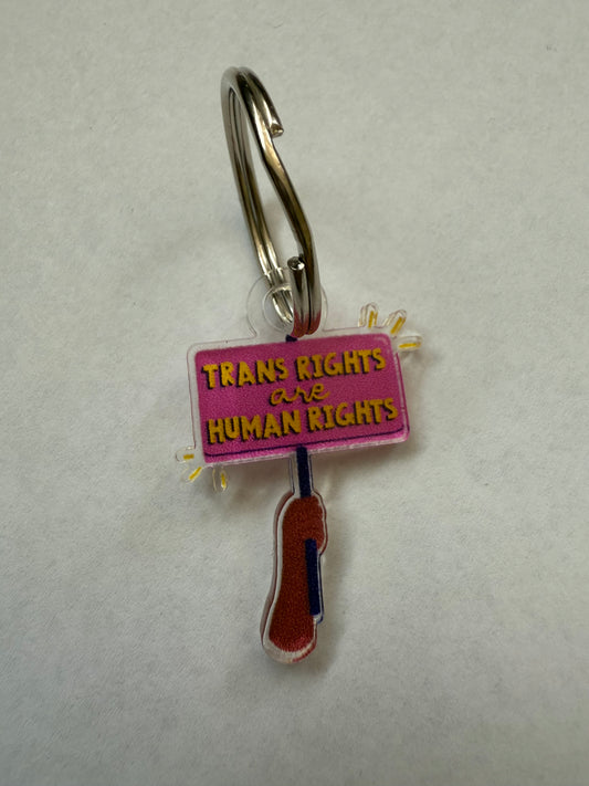 Trans rights are human rights Keychain