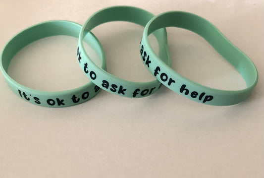 It’s okay to ask for help bracelet Rubber band bracelet with positive affirmation