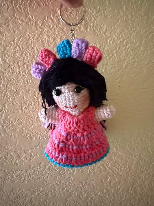 Muñeca Lele Crochet Keychain
