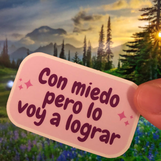 Con miedo pero lo voy a lograr sticker