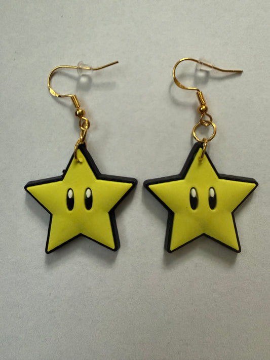 Super Mario Bros Star earrings