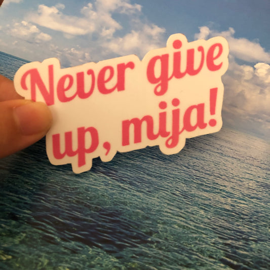 Never give up, mija! sticker