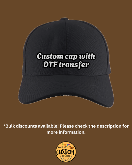 Custom Caps with DTF Transfers