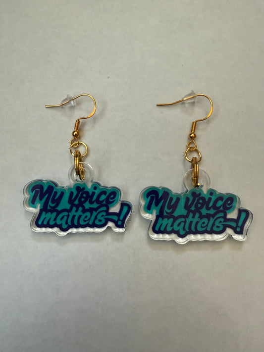 My voice matters earrings
