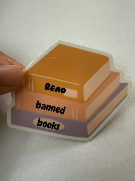 Read banned books sticker