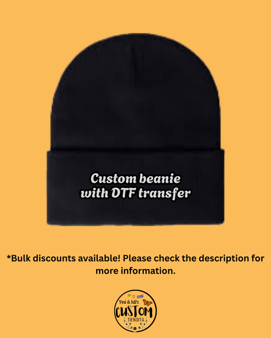 Custom Beanies with DTF Transfers
