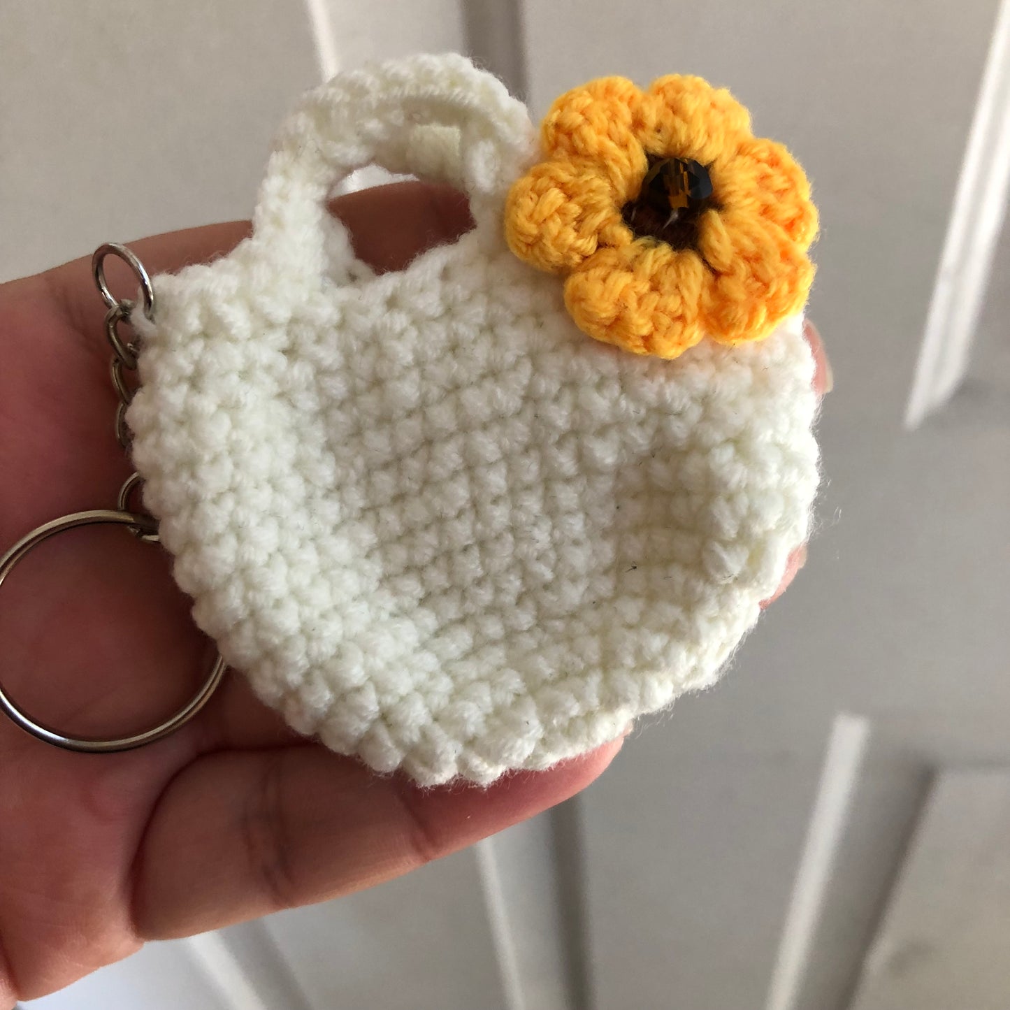 Crochet handbag keychain