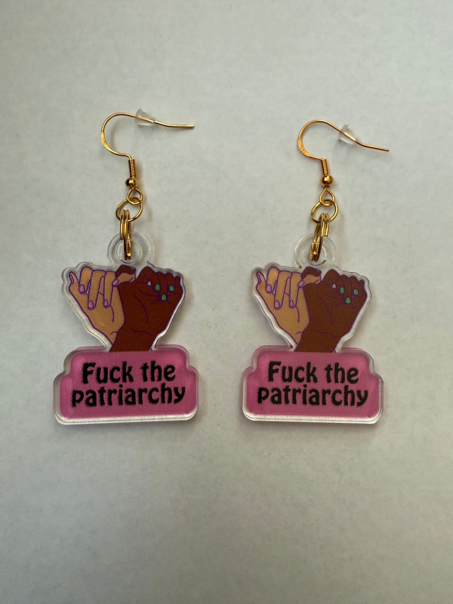 Fuck the patriarchy earrings