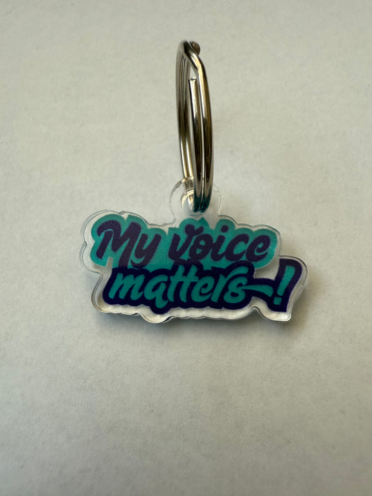 My voice matters keychain