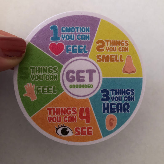 Grounding Method sensory sticker for anxiety relief