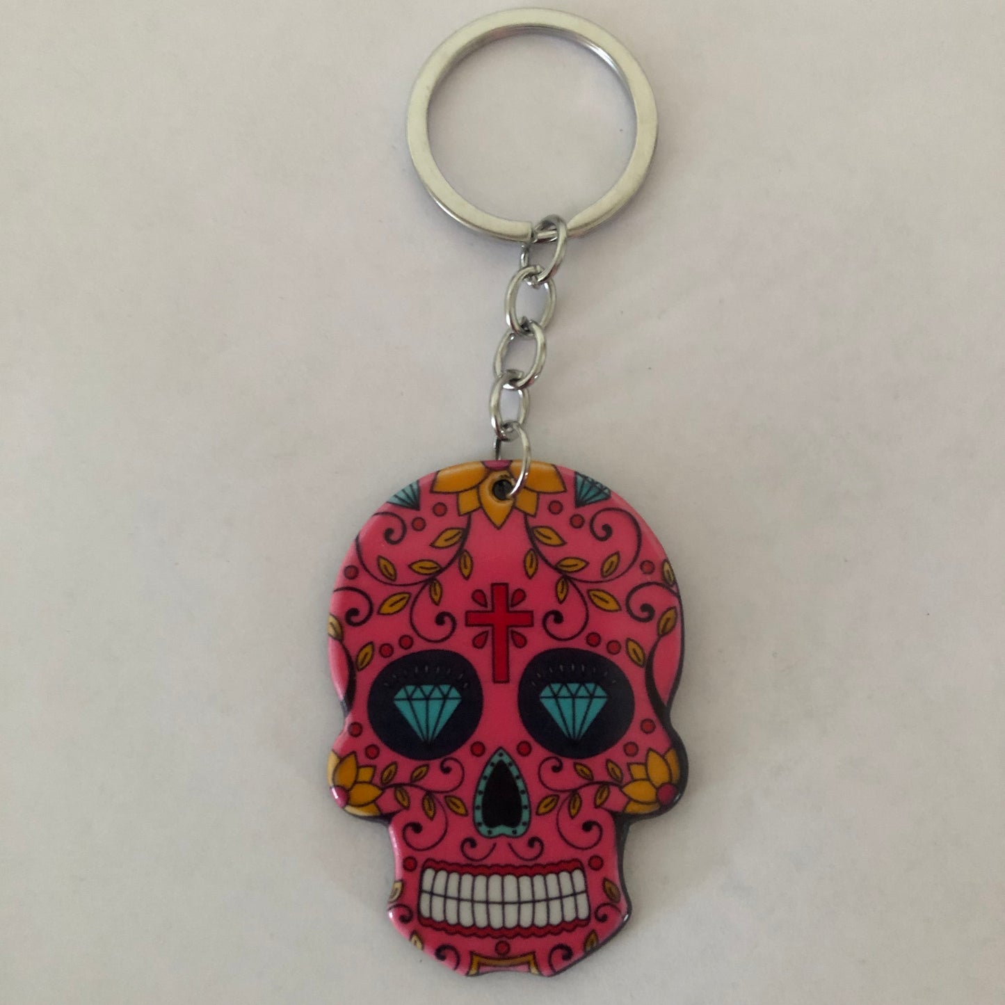 Día de Muertos Mexican skull Calavera keychain