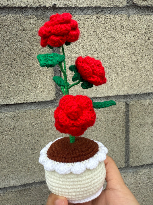 Crochet flower pot